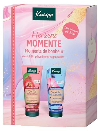 Kneipp Geschenkset Herzensmomente - 2 Aroma-Pflegeduschen - 2 x 200ml | Geschenkpackung, Originalgröße, Pflegende Verwöhnmomente