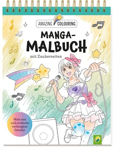 Manga-Malbuch mit Zauberseiten. Tolles Geschenk für Fans!: Ausmalen und verborgene Details entdecken | mit den Lieblingscharakteren aus Manga und Anime und coolen Activity-Extras