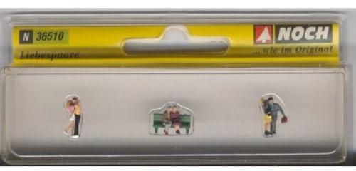 NOCH Liebespaare, Romantisches Modellbahn-Set, mit Bank, für Spur N und Dioramen aus hochwertigem Kunststoff