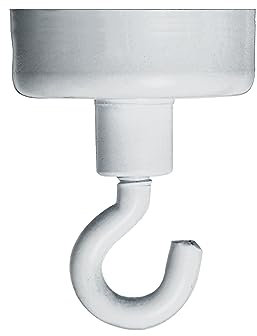FRANKEN Hakenmagnet, Magnet mit Haken, Haftkraft 18 kg, Für magnetische Whiteboards oder andere Magnettafel in Büro, Schule oder zu Hause, Aufhängung für Gegenstände, 47 mm, 1 Stück, Weiß, HM47