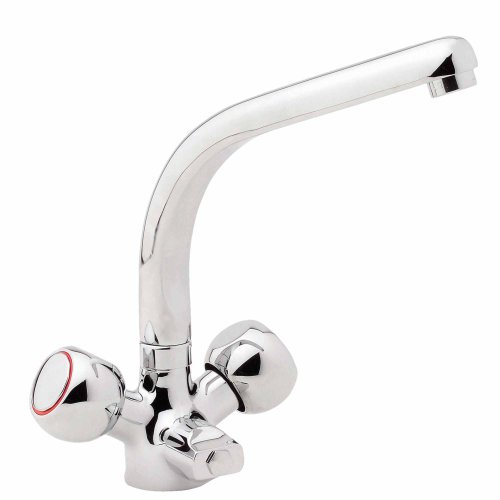 Kirchhoff 10368 2 Griff Spültisch Armatur Cavalli mit Geräteanschluss Chrom