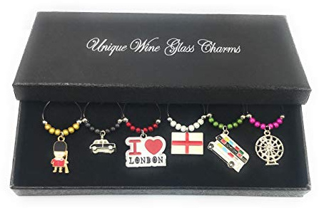Libby's Market Place Colourful London Glass Charms with Gift Box