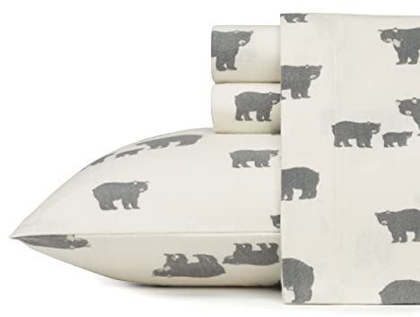 Eddie Bauer - Komplettes Bettlaken-Set, warme, atmungsaktive Baumwoll-Flanell-Bettwäsche mit tiefen Taschen, gebürstet für zusätzliche Weichheit, gemütliche Heimdekoration, Öko-Tex-Zertifiziert
