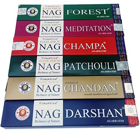 Golden Nag Champa – Bastoncini d'incenso - Vijayshree - 6 scatole
