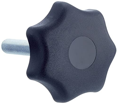 KIPP Sterngriff - Thermoplast, Außengewinde - M10x50, D1=63Mm - schwarz - Komponent Stahl, 4 Stück, K0155.4102X50