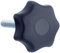 KIPP Sterngriff - Thermoplast, Außengewinde - M10x50, D1=63Mm - schwarz - Komponent Stahl, 4 Stück, K0155.4102X50