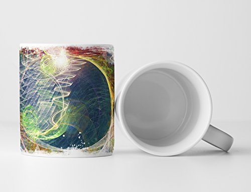 Eau Zone Design Abstrakt Tasse Geschenk abstrakt bunt Linien