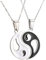 LAFATINA 2pcs Herren Damen Pärchen Halskette Edelstahl Tai Chi Yin und Yang Anhänger Paar Kette Puzzle Freundschaftskette Partnerkette