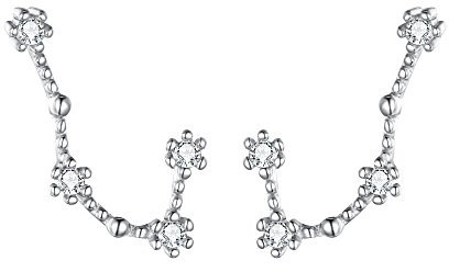 ClearineDamen Ohrringe Sternzeichen 925 Sterling Silber CZ Zwillinge Horoskop Tierkreis 12 Konstellation Ohrstecker Stud