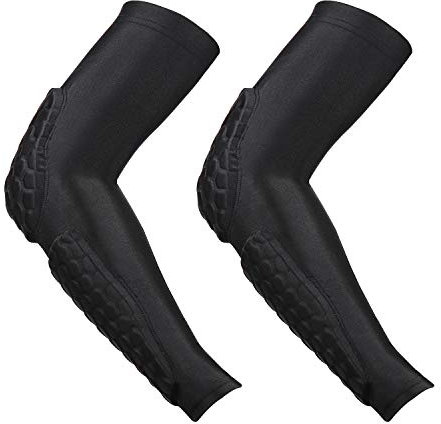 GUOZI Arm Elbow Sleeves, [2 Pack] Honeycomb Crashproof Arm Elbow Pads, Compression Arm Upgrade Protection for Youth Adult Sports Football Basketball Baseball Shooting Cycling etc