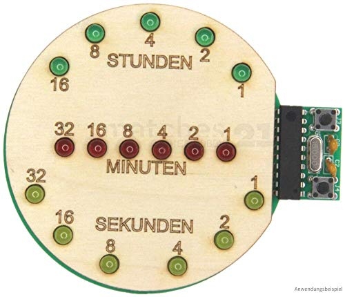 matches21 HOME & HOBBY Binäre Uhr DIY Elektronik Bastelset mit USB-Anschluss für Kinder