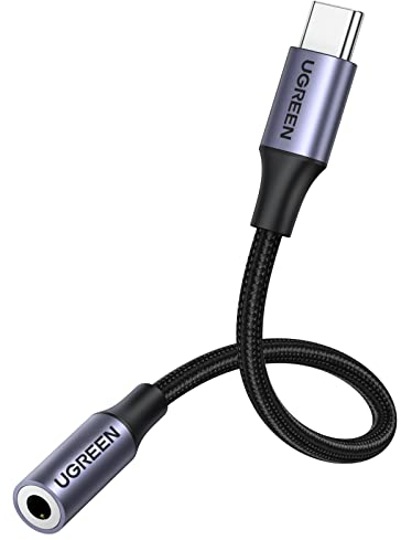 UGREEN Adaptador USB Tipo C a Jack 3.5mm HiFi Esteréo Adaptador Auriculares USB C a Jack 3.5 Hembra Compatible con Xiaomi 13/12/ Mi 11/ Mi A2/ Mix3 Huawei P40/ P30 Nord/ 9/8/ 7T/ 6 (Plata)