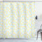 ABAKUHAUS Giallo e Blu Tenda da Doccia, semplicistico Astratta, Tessuto Set di Decorazioni per Il Bagno con Ganci, per la Vasca da Bagno, 175 cm x 200 cm, Terra Giallo Pale Blue