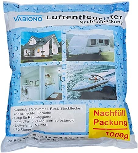 VABIONO Luftentfeuchter Granulat Nachfüller 1 kg im Vliesbeutel für Raumentfeuchter (3 x 1kg)