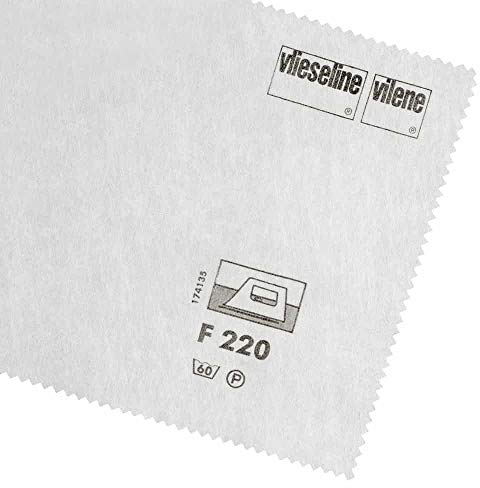 Vlieseline/Vilene Medium Weight Iron On Non Woven Interfacing F220 90cm Wide in White Or Black (White (304), 3 Metres)