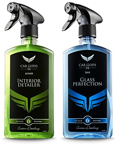 Car Gods Interior Detailing Cleaner Streak Free Windscreen Glass Cleaner 500ml Kit - Suitable For All Hard Surfaces - Removes Dirt Grime - Easy Trigger Spray