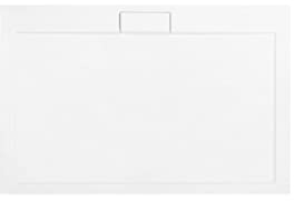 VBChome plato de ducha 120x90 cm + sifón sanitario acrílico muy plano plato reforzado con fibra de vidrio de alta calidad construcción rectangular altura: 4,5 cm desagüe/sifón completo