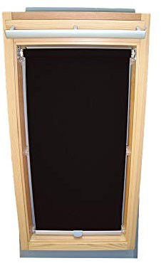 Rollo für VELUX Dachfenster Sichtschutzrollo für TYP VK/VE/VS - 047 Typ II - Baujahr bis Februar 1984 - Farbe schwarz - mit Haltekrallen