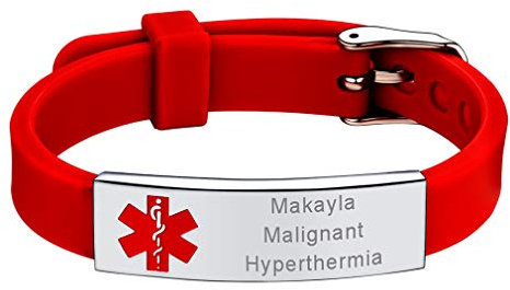 Supcare Bracelet Enfant Identification d'urgence Bijoux d'alerte médicale Gravure Message Bracelet Sangle en Silicon réglable Largeur 12MM Bracelet Personnalisé