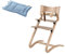 Leander Stuhl natur - Hochstuhl - Kinderstuhl - Erwachsenenstuhl mit Babybügel + Kissen dusty blue