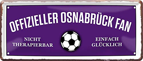 Blechschild OFFIZIELLER OSNABRÜCK Fan Metallschild für Fußball Begeisterte Deko Artikel Schild Geschenkidee 28x12 cm