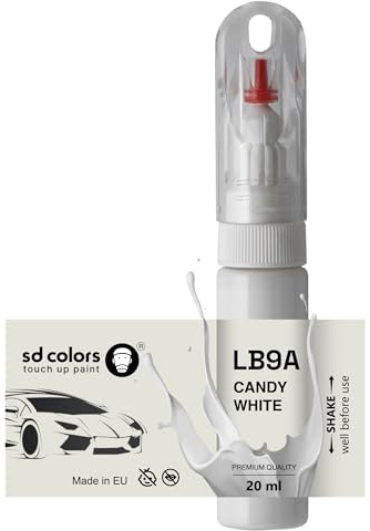 SD COLORS Candy White LB9A Ausbesserungslack, 20 ML, praktischer Pinsel zur Reparatur von Kratzern