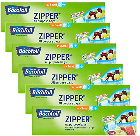 6 x 15 All Purpose Zipper Resealable Bag Small Snadwich Food Freezer Travel