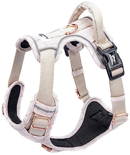 FREUDENTIER Hundegeschirr mit Griff, atmungsaktiv gepolstert - Bombenfester Sitz & maximale Sicherheit - Anti Zieh Brustgeschirr kleine, mittelgroße & Grosse Hunde - Geschirr Hund klein (XS)
