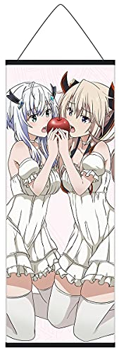 CosplayStudio Maou Gakuin no Futekigousha Rollbild aus Stoff | Kakemono 105x40cm | Anime Wandbild | Motiv: Necron Schwestern
