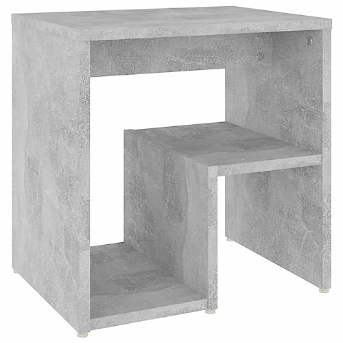 vidaXL Table de Chevet, Armoire de Nuit avec Étagère, Armoire de Lit avec Rangement, Meuble de Chambre, Moderne, Gris Béton Bois d'Ingénierie