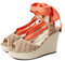GUESS Halona, Sandali con Zeppa Donna, Beige Light Brown, 38.5 EU