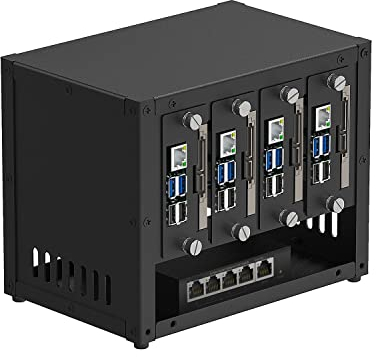 UCTRONICS Upgraded Complete Enclosure for Raspberry Pi Cluster, Compatible with Pi 5, 4B, 3B+/3B, and Other B Models, House Up to 4×2.5 SSD, Support PoE/PoE+ HAT and Switch, 2 Cooling Fans