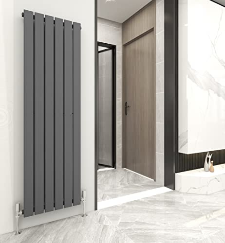 Radiator Horizontal Vertical Designer Flat Panel Central Heating Radiator 1600mm Height (1600x408mm Single, Anthracite)