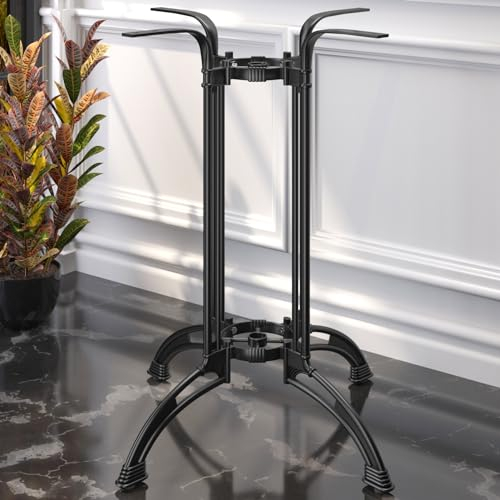GGMMÖBEL Malaga | Bistro Stehtischgestell | Schwarz | 4 Fuß: Ø 82 cm | Säule 108 cm | Guss Optik | Gastro Stehtischgestell, Stehtischgestell Outdoor