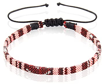 GD GOOD.designs Surfer Fußband Rot Damen und Herren Bunt I Wasserfester Stoff I Fussband größenverstellbar (16-32cm) I Boho Ethno Fussbänder