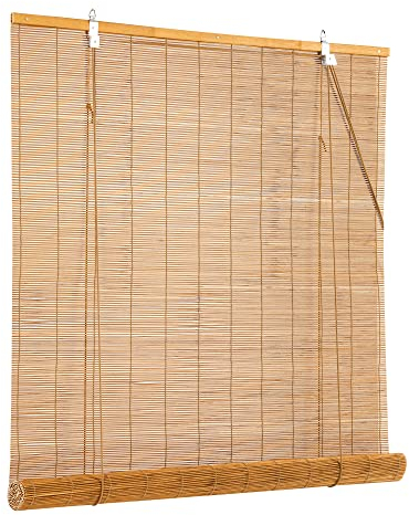 Cy.curtain bright Store Enrouleur en Bambou pour intérieur, Rideau en Bois, Protection Solaire et confidentialité pour fenêtre et Porte, 90 x 175 cm