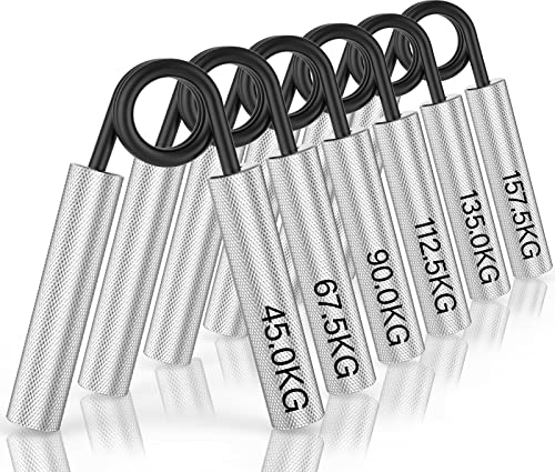 ZEAGUS Handtrainer Unterarmtrainer 6er-Pack, 45KG-157.5KG Metall Fingertrainer, Rutschfester Griffkraft Trainer, Hochbelastbares Handgriff für Muskelaufbau und Hand-Rehabilitationsübungen