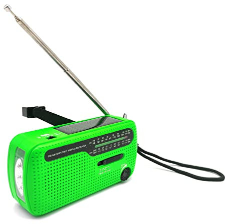 Fit4Blackout Radio à manivelle, solaire et manivelle, radio d'urgence, radio AM/FM/SW, radio rétro portable avec récepteur monde, lampe de poche et lampe de lecture, chargeur de téléphone portable USB