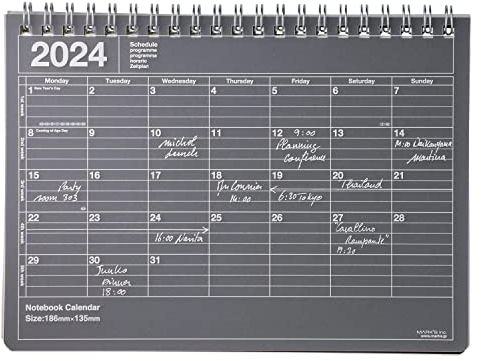 MARK'S 2024 Tischkalender S, Black