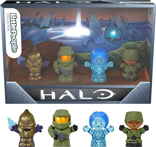 Little People Collector Halo Video Game Special Edition Set for Adults & Fans, 4 Character Figures in Display Gift Box