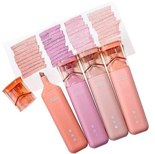 Fopytu Pastell Highlighter 4pcs Highlighter Marker Farb -highlighter Meißel Und Feinen Tipps Für Bibeljournaling Notes School Office Supplies