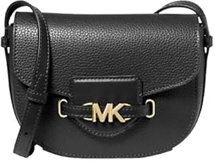 Michael Kors Reed Kleine Umhängetasche mit Logo und Leder (Schwarz/Gold), Schwarz/Gold