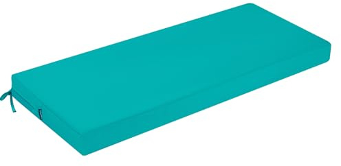 Outdoor Bankkissen, Terrassenbankkissen Outdoor Indoor, Terrassenmöbel 3-Sitzer Stuhlkissen Bankpolster Veranda Schaukel Kissen mit Bindebändern, Fenster Sitz Sofa Garten Ersatzkissen, Blau
