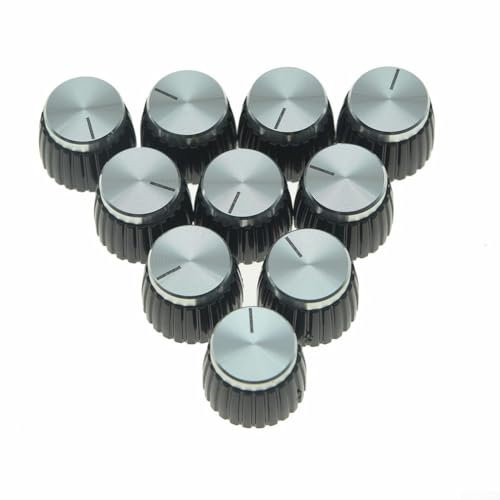 Guitar AMP-Amplifier Push on fit Knobs Replacement, Amp Knobs for DIY Loudspeaker Boxes(Silver)