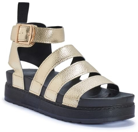 LADIES WOMENS FLATFORM GLADIATOR PLATFORM CHUNKY SOLE STRAPPY SUMMER SANDALS