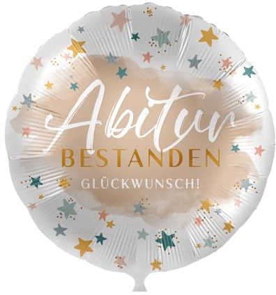 Folienballon Abitur Bestanden Glückwunch Ballon Abi Geschenk Abiturienten Absolventen Luftballon Abiball Abschluss - Made in EU, Helium geeignet