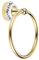 DRELD Vintage Stainless Steel Towel Ring, Wall Mounted Antique Towel Ring, Retro Towel Ring with Porcelain Base, Elegant Towel Ring for Bathroom Kitchen Shower Wall (Golden, 157mm Diameter)