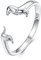 Dackel Öffnungsring 925 Sterling Silber Verlobungsring Versprechen Ring für Frauen