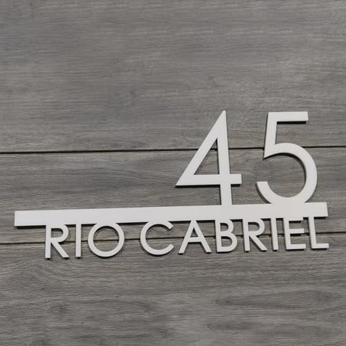 MXN Placa moderna personalizada con números de casa para puerta, placa de acrílico flotante 3D para el hogar, nombre de la calle, dirección, placa de letrero de pared al aire libre, números de casa