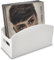 Meicloud Acrylic Record Holder - Modern Vinyl Record Storage Box, LP Record Organizer, White Lucite Record Case with Handles, Album Record Display Bin, Holds up to 35-45 Records